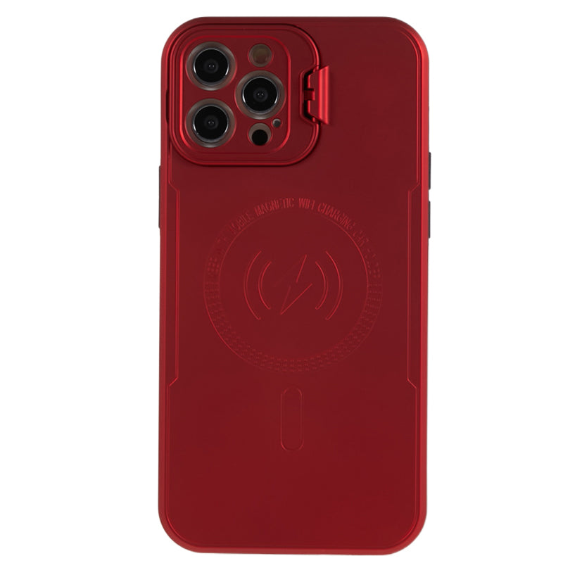 For iPhone 12 Pro Max 6.7 inch Lens Frame Kickstand Cover PC+TPU Drop-proof Phone Case Compatible with MagSafe For iPhone 12 Pro Max 6.7 inch Lens Frame Kickstand Cover PC+TPU Drop-proof Phone Case Compatible with MagSafe